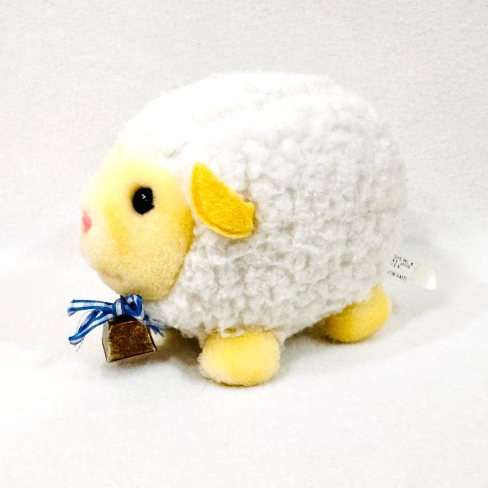 Vintage Eden Fleece Lamb/Sheep Plush Stuffed Toy with Cow Bell